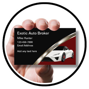 Klassieke koele automakelaar Exotische auto visite Visitekaartje