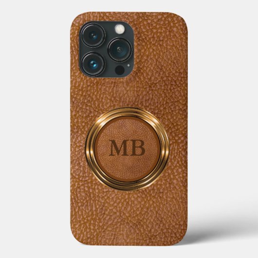 Klassieke koele heren lederen monogram Case-Mate iPhone case (Achterkant)