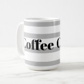 Klassieke koffie-Mok - Blauwe Hoops Gray Koffiemok (Voorkant links)