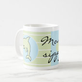 Klassieke koffie-mok, Blue Dolphin Mam's Sippy Cup Koffiemok (Voorkant links)