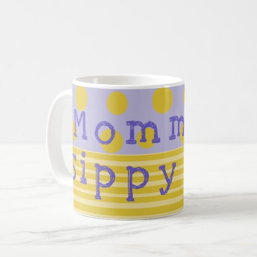 Klassieke koffie mok Gold en Paarse Mommys Sippy C (Voorkant links)