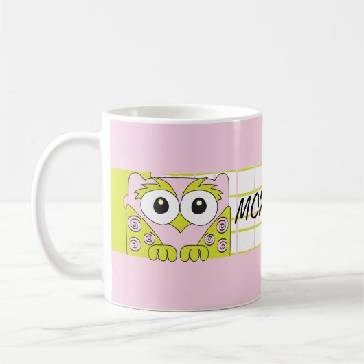 Klassieke koffie mok "Roze Owl mammams Sippy Cup" (Links)