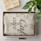 Klassieke Koffie Typografie & Bean Patroon Weefsel Tissuepapier (Geschenk)