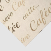 Klassieke Koffie Typografie & Bean Patroon Weefsel Tissuepapier (Detail)