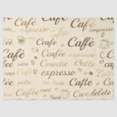 Klassieke Koffie Typografie & Bean Patroon Weefsel Tissuepapier (Voorkant)