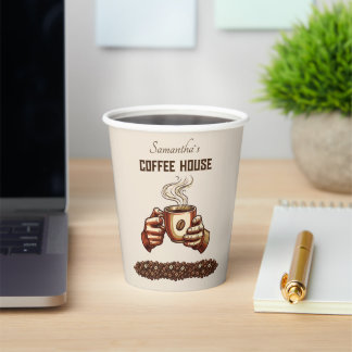 Klassieke koffiekop Custom Café Merk Papieren Bekers