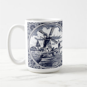 Klassieke koffiemug met Nederlandse Delfts blauwe Koffiemok