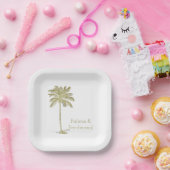 Klassieke Kokospalm Boom Papieren Bordje (Feest)