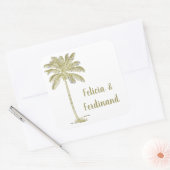 Klassieke Kokospalm Boom Vierkante Sticker (Envelop)