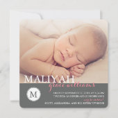 Klassieke kondiging van de geboorte van een monogr aankondiging (Voorkant)