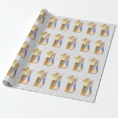 Klassieke konijn 1e verjaardag cadeaupapier (Uitgerold)
