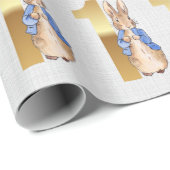 Klassieke konijn 1e verjaardag cadeaupapier (Rol Hoek)