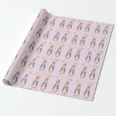 Klassieke konijn 1e verjaardag cadeaupapier (Uitgerold)