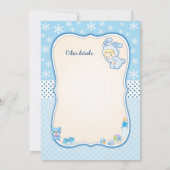 Klassieke konijn Baby Shower Uitnodiging (Achterkant)