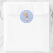Klassieke konijn bedankt ronde sticker (Tas)