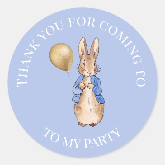 Klassieke konijn bedankt ronde sticker (Voorkant)