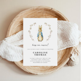 Klassieke Konijn Botanische Baby Shower Kaart
