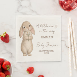 Klassieke Konijn Botanische Baby Shower Servet