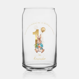 Klassieke Konijn Eerste Verjaardag Blikvorm Glas