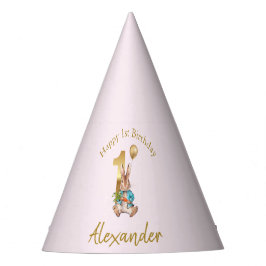 Klassieke konijn eerste verjaardag feesthoedjes