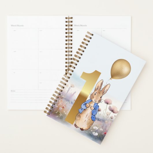 Klassieke konijn eerste verjaardag planner (Display)