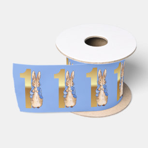 Klassieke konijn eerste verjaardag  satijnen lint