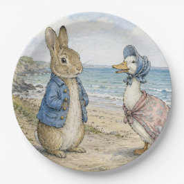 Klassieke Konijn en Eend aan de Zeekant Papieren Bordje