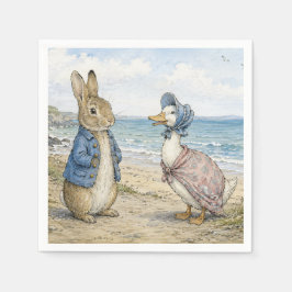 Klassieke Konijn en Eend aan de Zeekant Servet