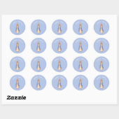 Klassieke konijn haas ronde sticker (Vel)