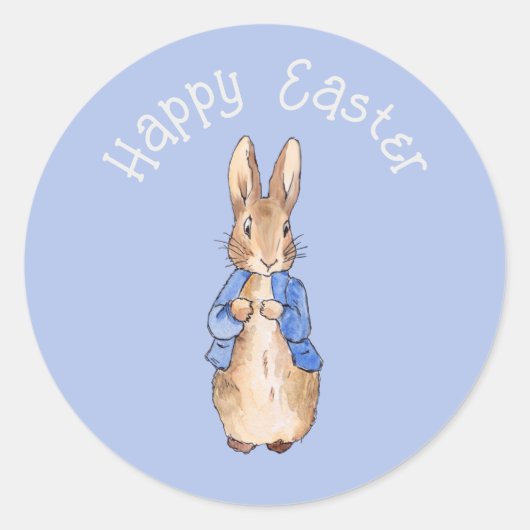 Klassieke konijn haas ronde sticker (Voorkant)