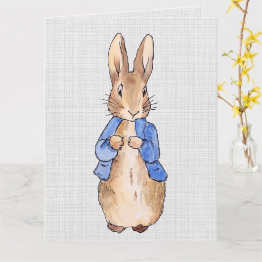 Klassieke konijn kaart (Gele Bloem)