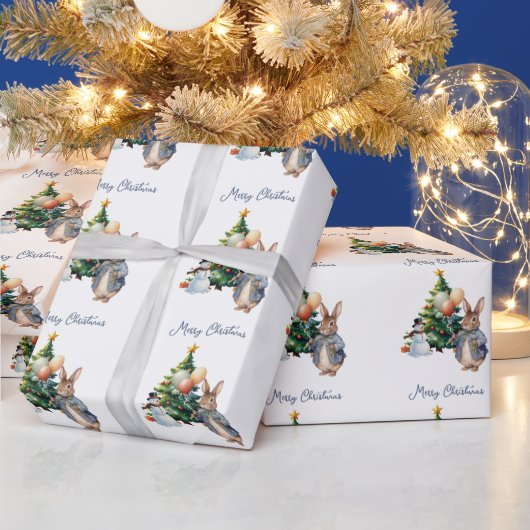 Klassieke konijn Kerstboom Cadeaupapier (Feestdagen)