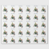 Klassieke konijn Kerstboom Cadeaupapier (Vlak)