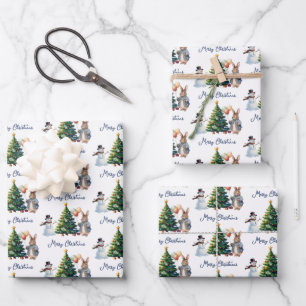 Klassieke konijn Kerstboom Inpakpapier Vel
