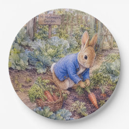 Klassieke Konijn Oogst Wortels Papieren Bordje