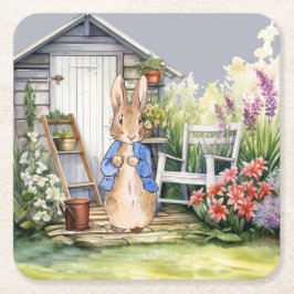 Klassieke Konijn Tuin Schuur Kartonnen Onderzetters