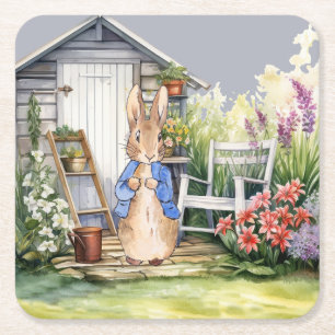 Klassieke Konijn Tuin Schuur Kartonnen Onderzetters