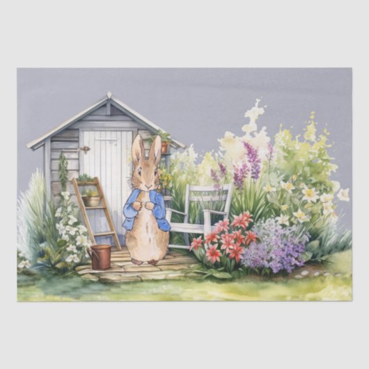 Klassieke konijn tuin schuur tissuepapier (Voorkant)