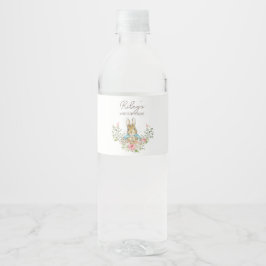 Klassieke Konijn Verjaardag Waterfles Etiket