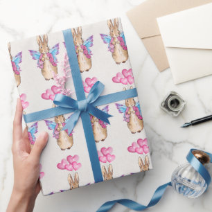 Klassieke Konijn Vlindervleugels Ballonnen Cadeaupapier