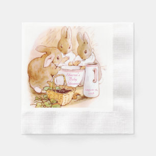 Klassieke Konijnen Meisje Baby Shower Servet