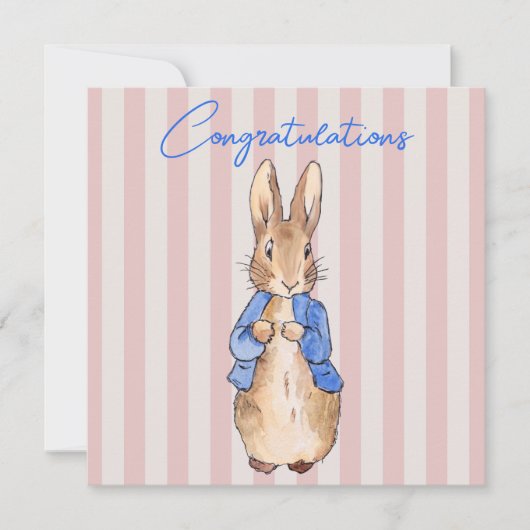 Klassieke konijnenstrepen Gefeliciteerd (Voorkant)