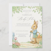 Klassieke Konijnentuin Baby Shower Kaart (Voorkant)