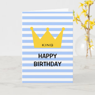 Klassieke koning Happy Birthday Yellow Crown Custo Kaart
