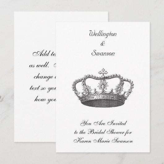 Klassieke koningin's kroon kaart (Voorkant / Achterkant)