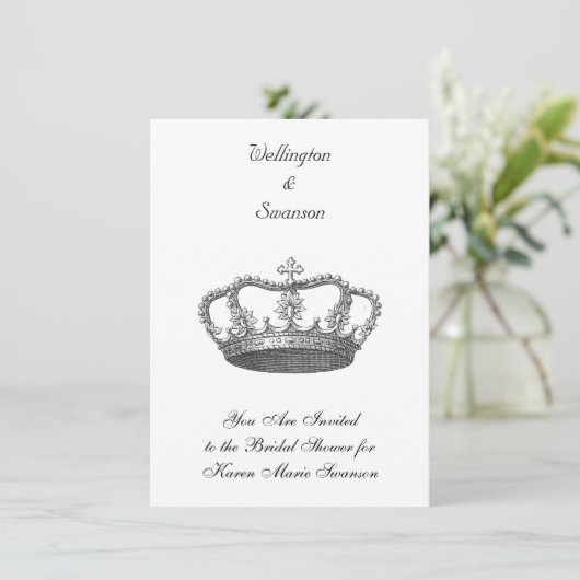 Klassieke koningin's kroon kaart (Staand voorkant)