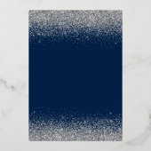 Klassieke Koninklijke Blauwe Quinceañera Zilveren  Folie Uitnodiging (Achterkant)