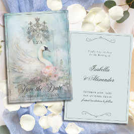 Klassieke Koninklijke Zwanenprinses Sprookjeshuwel Save The Date