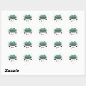 Klassieke kooi met zoete groene retro hart sticker (Vel)