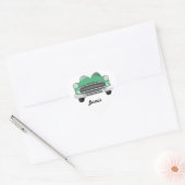 Klassieke kooi met zoete groene retro hart sticker (Envelop)